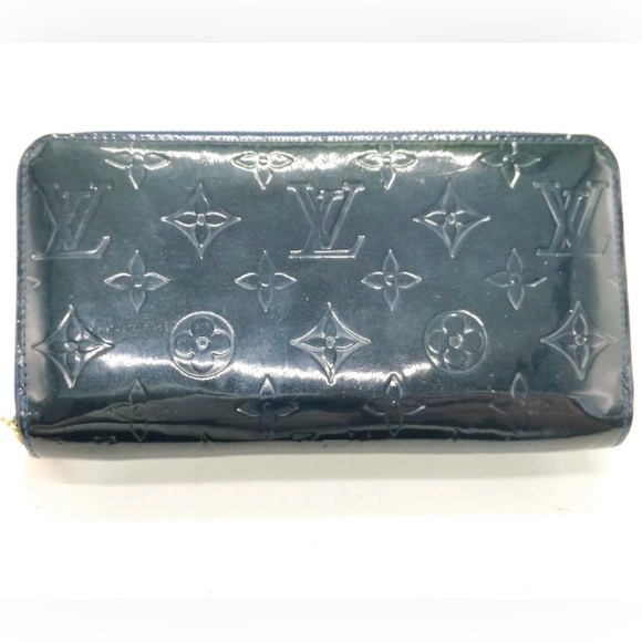 Louis Vuitton Vernis Zip Around Navy Blue Wallet - Picture 1 of 9